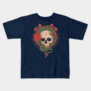 roses dragon skull Kids T-Shirt